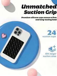 1/2/4/8PCSSilicone Suction Cup Phone Holder, Multifunctional Square Waterproof Phone Case, 24-Hole Strong Adhesive Silicone Suction Cup For Various Scenarios, Used To Secure Phone And Prevent Phone From Falling, Video Anti-Shake, Phone - Multicolor - View 4