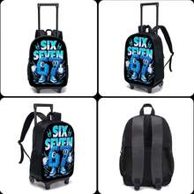 4pcs Rolling Backpack, Creative Print Backpack, Crossbody Bag, Shoulder Bag - For Image Effect Only, Not Shiny Glowing Effect - 彩色 - 查看 7