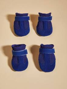 Sepatu Kasual Musim Panas untuk Hewan Peliharaan, Sepatu Dalam Ruangan Berbahan Jala, Bernapas, Nyaman, dan Sol Lembut untuk Teddy Bichon - Biru - View 7