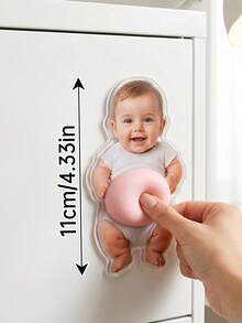 1pc Personalized Funny Daddy Face Squishy Belly Fridge Magnet, Custom Dad Photo Squeeze Magnet For Kitchen Decor - Multicolor - View 6
