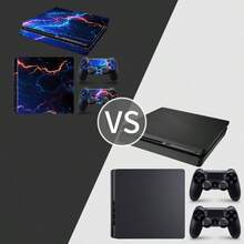 1 Set Printed Pattern Skin Stickers Compatible With PS4 Slim Game Console, Waterproof Scratch-Resistant Personalized Decorative Protective Film For Controller - View 9