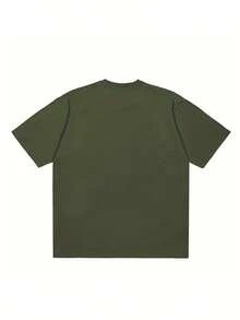 1pc Tallas completas Camiseta de algodón para hombre con estampado gráfico moderno, cuello redondo, manga corta, transpirable y cómoda, prenda casual ideal para uso diario - Blanco - Ver 9