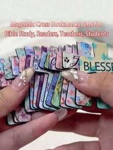 12 Magnetic Cross Bookmarks, Designed For Bible Study, Reading, Education And Student Gifts - Elegant Bookmarks With Inspirational Quotes, Suitable For Women To Use While Reading At School - Multicolor - View 3