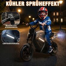 Todimart Mini-ADV 350W Electric Motorcycle For Children, 3-Speed Gears, 12.5-Inch Pneumatic Tires, 21.6V 4Ah Lithium Battery, Range Up To 16 Km, For Children Aged 6 And Up - Black - View 4
