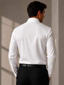 SLIM FIT CUT SATIN SUIT MATCHING SHIRT - White - View 4