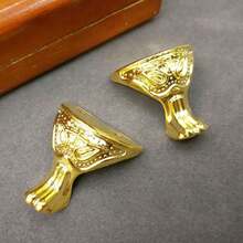 4pcs/Set Metal Corner Guards Furniture Sofa Bed Frame Leg Decorative Edge Support Feet - Gold - View 2