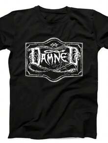 Camiseta de Regalo de Música Punk Rock de Damned The Black Album, Camiseta Negra 100% Algodón, Unisex, Ropa Y2k, Camiseta Gráfica, Regalos para Hombres - Negro - Ver 1