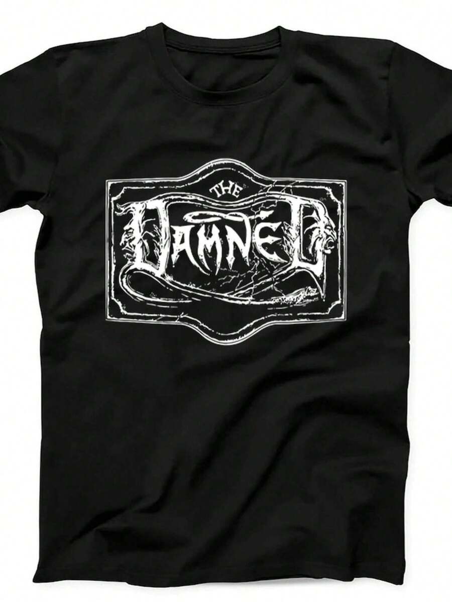 Camiseta de Regalo de Música Punk Rock de Damned The Black Album, Camiseta Negra 100% Algodón, Unisex, Ropa Y2k, Camiseta Gráfica, Regalos para Hombres - Negro - Ver 1