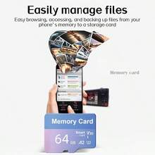 1pc 256GB/128GB/64GB/32GB Memory Card With Adapter, High-Speed Flash TF Card A1 C10 Memory TF Card Suitable For Tablet/Camera/Phone/Laptop/Desktop/Car Audio/Game Console/Audio Device - Securely Store Your Files! - Blue-purple - View 8