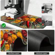 1pc Dish Drying Mat, Coffee Machine Mat, Multi-Spice & Ingredient Print Draining Mat, Durable, Highly Absorbent, Suitable For Dining Table, Cafe And Other Scenes, Multi-Purpose Drainage Mat, Home Gift, Tabletop Decor - XYLSD-515 - View 8