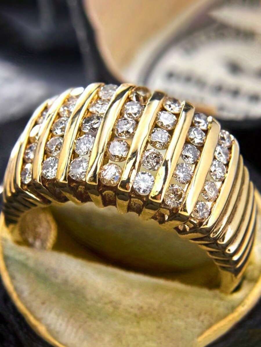 1pc Elegant Cubic Zirconia Ring, Suitable For Women, Perfect For Wedding, Engagement, Anniversary Party, Valentine's Day Gift - 1# - View 1