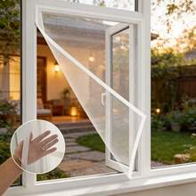 1PC Double-Edged Self-Adhesive Invisible Mosquito Screen Mesh, Reversible Window Mosquito Net, Removable Polyester Window Screen, No Drilling Required, Easy Installation, Light-Transmitting, Sun-Shading, Breathable And Ventilated Window Screen - White Netting With White Edges - View 32