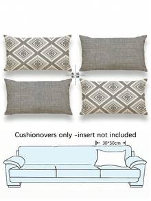 4pcs,Decorative Pillow Covers,Geometric Pattern,Polyester Fiber Cushion Covers,Hidden Zipper,Machine Washable,Minimalist Fashion Line Pattern,Zipper Closure,Home Decorative Pillow Covers,Sofa Living Room Bedroom Pillow Covers,No Pillow Insert - Grey - View 15