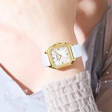 CURREN Women's Elegant Minimalist Quartz Watch, Rectangular Dial, Silicone Strap, Formal Wristwatch - Multicolor - View 6