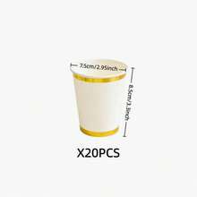 100pcs Disposable Paper Cups, 9oz, Approx 270ml, Double Gold Rim White Paper Cups, Double Gold Rim White Party Cups, Coffee Cups, Coffee Tea Cups, Cold Hot Beverage Cups, Suitable For Birthday Parties, Family Gatherings, Picnics, Party Decorations, Party Essentials - White - View 13
