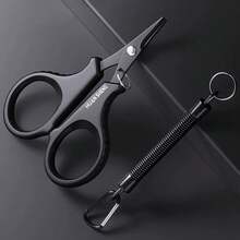1 Set Titanium Coated Stainless Steel Fishing Scissors Pliers, Can Cut PE Braided Line, Carp Outdoor Fishing Accessories Tool - Multicolor - View 1