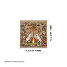 1PC Tarot Altar Cloth With Mytical Cute Rabbit Design Witchy Cloth Suitable For Tarot Readings Moon Phase Ceremonies Meditation Spaces Elegant Mandala Altar Cloth With Vintage Floral Oracle Mat Tarot Tablecloth Boho Playmat Cloth Home Decor - Multicolor - View 6