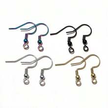 20 piezas Ganchos y clips de pendientes de acero inoxidable hechos a mano, accesorios para hacer joyas DIY, alambres para orejas - ganchos para pendientes - Ver 5