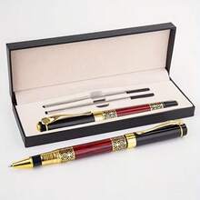 4pcs/Set Premium Executive Metal Rollerball Pens | Heavyweight Medium Tip, Oval Barrel, Smooth Ink, Push-Button Cap, Convenient Pocket Clip, Mixed Colors - Ideal For Office, School, Gifts, Adult Use, Back To School - 4pcs/set - View 4