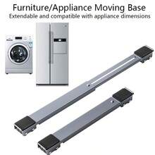 Heavy-Duty Home Appliance Moving Solution! Adjustable Refrigerator And Washing Machine Lifting Base, 800 Lbs Load Capacity, 24 Silent Caster Wheels With Locking Function + Expandable Bracket, Convenient For Moving Home Appliances, Furniture, Etc. - Grey - View 4