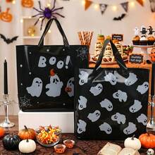 5/10 Peças Sacolas de Presente de Halloween, Sacolas de Lona com Estampa de Fantasma BOO de Halloween, Sacolas de Presente para Decoração de Festa de Halloween, Sacolas para Embrulho de Presente, Sacolas para Doces de Halloween, Suprimentos para Embrulho de Presente de Feliz Halloween, Suprimentos para Festa de Halloween, Sacolas de Compras para Loja de Halloween, Sacolas de Plástico Duráveis, Sacolas de Armazenamento de Halloween, Suprimentos de Embalagem de Cozinha de Halloween, Decoração de Quarto de Halloween, Decoração de Casa de Halloween, Presentes de Halloween, Lembrancinhas de Festa - fantasma do dia das bruxas - Visão 1