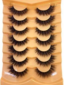 HBZGTLAD 7 Pairs Assorted Natural Style False Eyelashes, Fluffy Thickened Cat Eye Wispy Lashes With Black Band, Dense Extension-Look D Curl Cat Eye Lashes, Natural Appearance Faux Mink 3D Fluffy Russian Strip Lashes, Reusable For Daily Wear And Practice - View 14