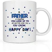 - Taza HAPPY FATHERS DAY, Cermica para Caf o T 11oz330ml, Coffee Tea Mug DIA DEL PADRE, Taza La Oficina, Taza divertida, Taza para regalo, Taza Comedia - Blanco - Ver 1