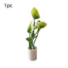 1件 1:12 比例迷你植物盆栽裝飾品，娃娃屋 1:12 比例 OB11 娃娃屋花卉裝飾，汽車儀表板裝飾品，逼真植物裝飾品，娃娃屋裝飾品，微縮場景攝影道具，迷你植物綠植盆栽迷你模型 1:12 比例娃娃屋 OB11 BJD 遊戲場景 - 5款掌葉 - 查看 14