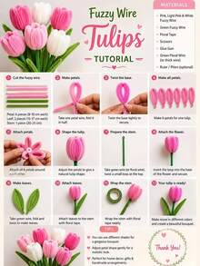1 conjunto Kit DIY para Fazer Buquê de Macaron, Hastes de Chenille Limpadores de Tubo, Varetas Torcidas, Decoração de Chá de Bebê, Suprimentos de Flores DIY, Artesanato de Buquê Feito à Mão, Lembrancinha de Festa - Multicolorido - Visão 11