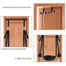 1pc SM Product BDSM Door Sex Swing With Seat, Soft Plush With Adjustable Straps, Hanging Door Handcuffs Leg Restraints Spreader Kinky Adult Sex Toys - Black - View 7