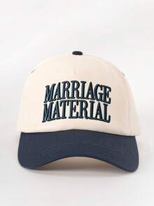 1頂男士刺繡 MARRIAGE MATERIAL 拼色棒球帽，個性化字母與鹿刺繡，街頭風5片式帽子，戶外防曬休閒帽，適合春/秋季旅行、海灘度假 - 彩色 - 查看 16