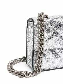 Kur T Geiger Luxury Quilted Mini Chain Crossbody Bag Versatile Shoulder Crossbody & Handheld Flap Bag Classic Flap Design Shoulder & Handbag - Silver - View 2