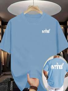 Camiseta deportiva de manga corta estilo retro americano para bicicleta de montaña (MTB) con estampado a doble cara para hombre, corte holgado de verano, hombros caídos, cuello redondo, esti - Blanco - Ver 7