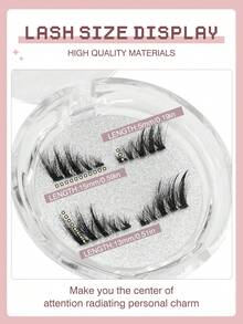 Asiteo A Pair Magnetic Eyelash,Short Magnetic Lashes Natural Cat Eye Makeup Effect,Reusable,Suitable For Natural Daily Makeup Effect,Beginner-Friendly Magnetic Eyelashes,Half Lashes - Black - View 3