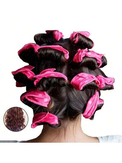 40pcs/Set Bigoudis en mousse souple, convenant aux cheveux naturels bouclés et ondulés, bâtons de bouclage de cheveux pour femmes à porter la nuit, outil de coiffure DIY sans chaleur en éponge