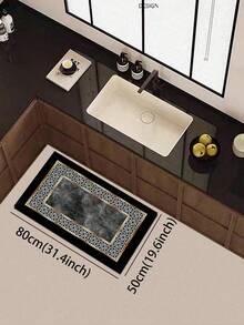 1pc Luxury Geometric Gold Edge Pattern 3.5mm Diatomaceous Earth Indoor Mat, Absorbent Durable Cuttable, Small Rug Entrance Mat Bathroom Mat, Suitable For Kitchen Bathroom Laundry Room Living Room Outdoor Garden - Multicolor - View 14