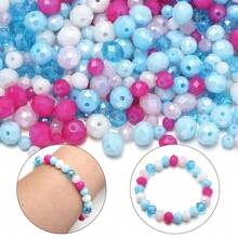 1 Pack Pink & Blue Glass Crystal Point Beads, Random Color Shades (Random Quantity Per Color) - Powder Blue - View 8