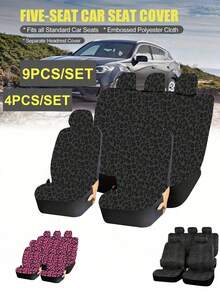 Leopard Print Car Seat Covers - Front And Rear Seat Protectors Fit For Most Sedans, SUVs, Trucks - Leopard Print - View 1