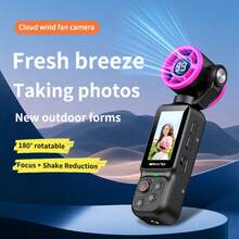 4K HD Night Vision Action Camera With Fan, 180° Rotating Lens - Hands-Free Wearable Body Camera, Suitable For Cycling, Hiking And Sports Recording, Rechargeable, Video Vlog Camera, Handheld Stabilizer Pocket Action Camera 180 Degree Rotation, Full Body Camera, Perfect For Video And Recording, Ideal For Life Documentation And Travel, 2000mAh. - Multicolor - View 14