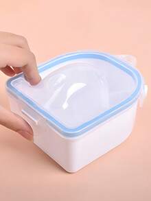1 pieza Bol de doble capa azul para remojar uñas, removedor de esmalte de gel, bol de manicura, herramientas de manicura, suministros para uñas, herramientas para uñas, herramientas de arte de uñas, regreso a clases, uñas, herramientas para uñas postizas - Azul - Ver 1