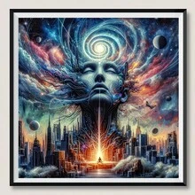 1件鑽石畫套裝，圓形鑽石珠DIY手工藝，適合居家牆面裝飾禮物 - 圓鑽 - 查看 5