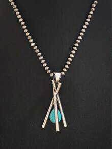 1pc Western Style Cross Triangle 3D Design Minimalist Pendant Necklace Unisex - Necklace - View 4