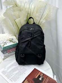 Women's Oxford Backpack - Large Capacity - 39 Cm High - With Multiple Compartments For School, Travel And Work - Black - View 1