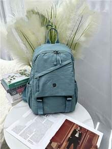 Women's Oxford Backpack - Large Capacity - 39 Cm High - With Multiple Compartments For School, Travel And Work - Ice Crystal Blue - View 1
