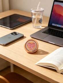 1pc Rhinestone Metal Phone Ring Holder/Ring, With Adjustable Ring, Gold Zinc Alloy Asymmetric Phone Ring, Suitable For IPhone, Android Phones, Birthday Gift, Gift For Family, Friends, Ring Holder, Phone Accessories - Multicolor - View 7