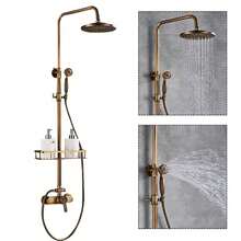 Antik Retro Duschsystem Duscharmatur Duschset Duschgarnitur Regendusche Handbrau - Gold - Übersicht 8