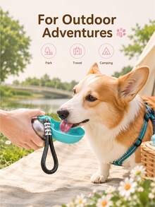 Small Dog Water Bottle With Fold Out Design Pet Travel Dispenser For Outdoor Puppy Cat Drinking Cup Stainless Steel Feeder Bowl Pet Supplies - Multicolor - View 6