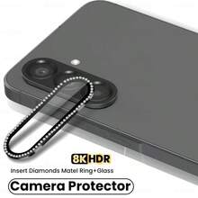 For Samsung Galaxy A57/A37 Case Luxury Diamond Metal Ring Tempered Glass Camera Lens Protector Cap Galaxy A56 A36 A26 A37 A57 5G - Multicolor - View 1