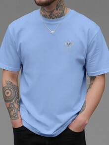 Mailand, Italien, neues Herren--Shirt mit Rundhalsausschnitt und beidseitigem Druck, lässiges, sportliches,, lockeres Oberteil für Studenten und Teenager, kurzärmelig. - Schwarz - Übersicht 8