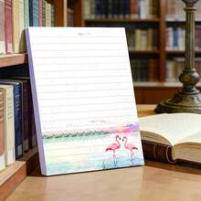 1pc(50Sheets) Flamingo In Rain Pocket Memo, Flamingo Notepad, Lined Writing Notebook, Small Size Notebook, Portable Notebook, Highly Attractive Notebook, Planner Inner Pages, Student Notebook, Office Notepad, Lined Memo Paper, Thickened Writing Notebook, Planner Material Notebook, Daily Notebook, Atmospheric Stationery - one-size - View 1